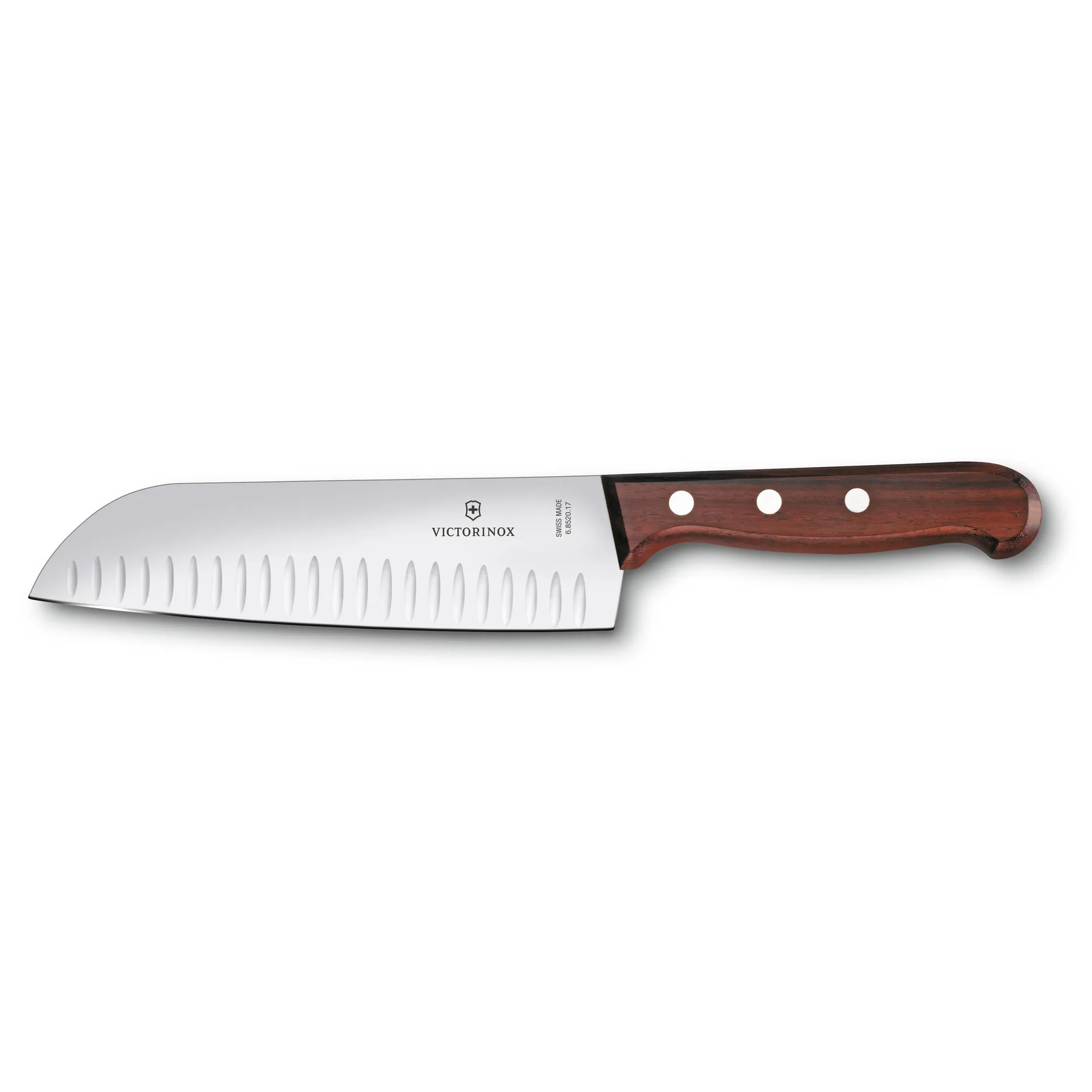 Wood santoku knife fluted blade 17 cm, Stainless steel-maple Victorinox