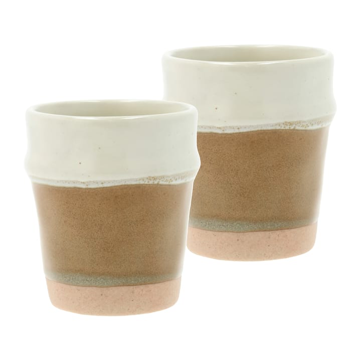 Evig espresso cup 10 cl 2-pack - Brown-cream white - Villa Collection