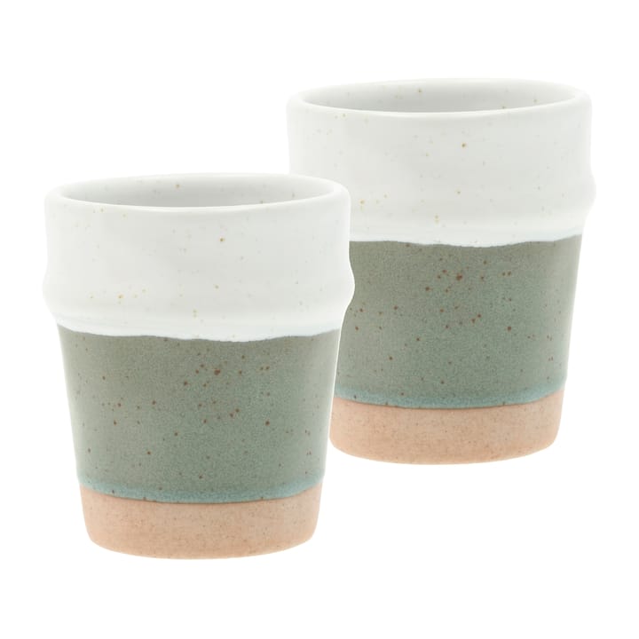Evig espresso cup 10 cl 2-pack - Green-white - Villa Collection