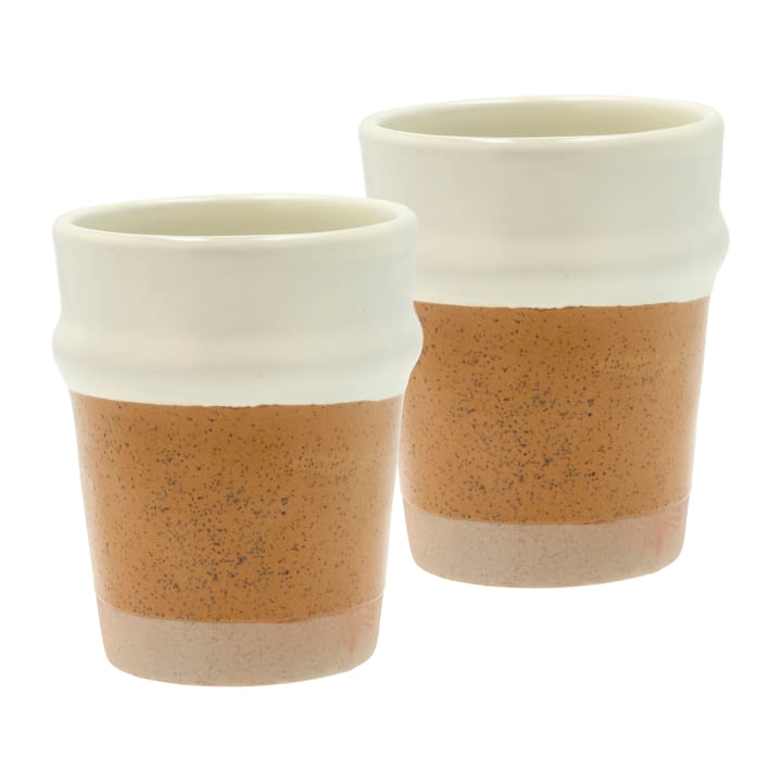 Evig mug 35 cl 2-pack - Amber-creme - Villa Collection