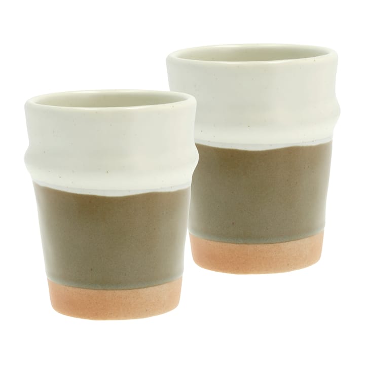 Evig mug 35 cl 2-pack - Brown-cream white - Villa Collection