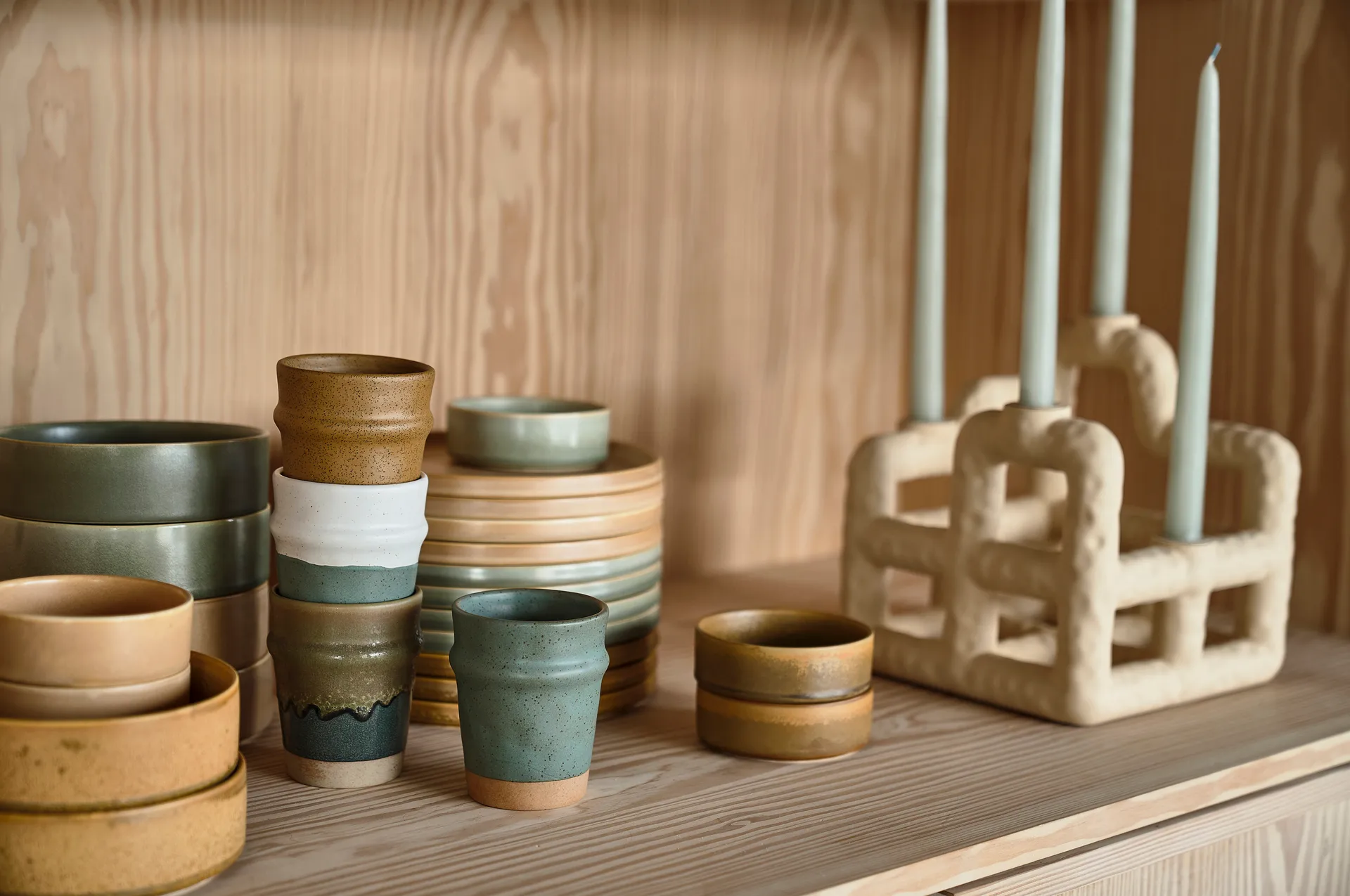 Evig mug 35 cl, Green-white-brown Villa Collection