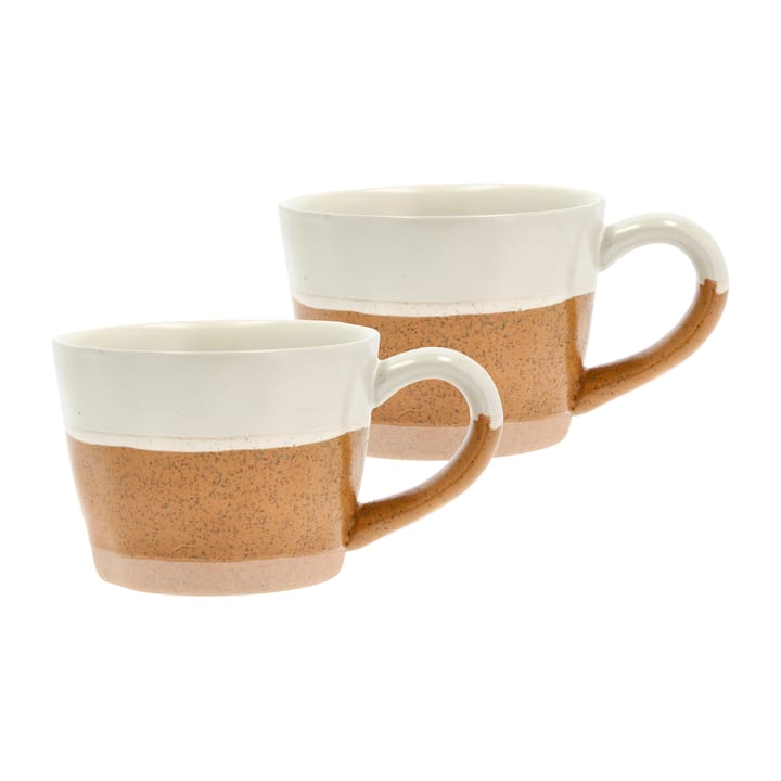 Evig mug with handle 30 cl 2-pack - Amber-creme - Villa Collection