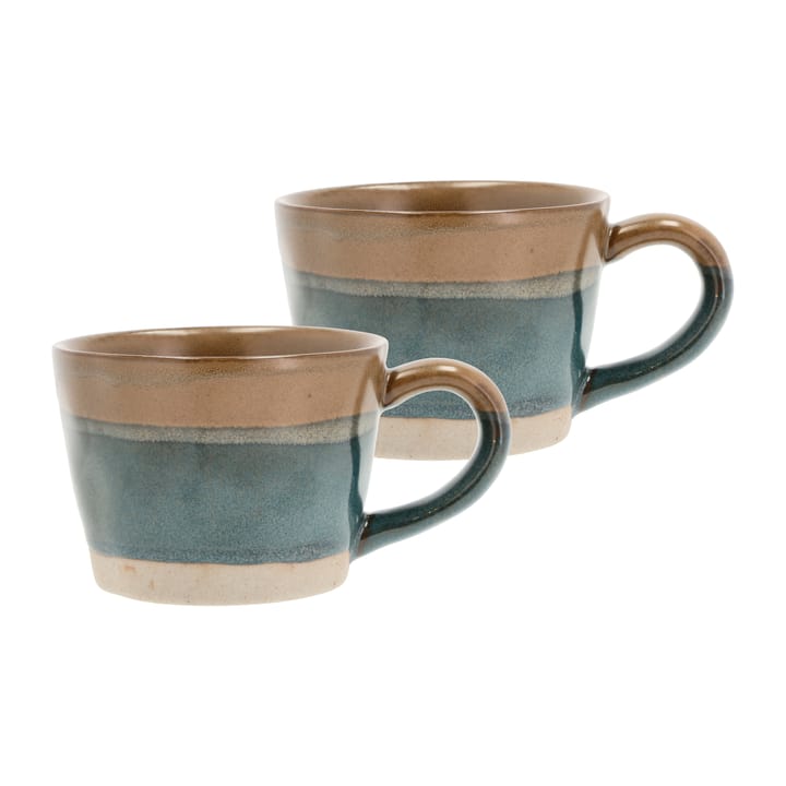 Evig mug with handle 30 cl 2-pack - Blue-brown - Villa Collection