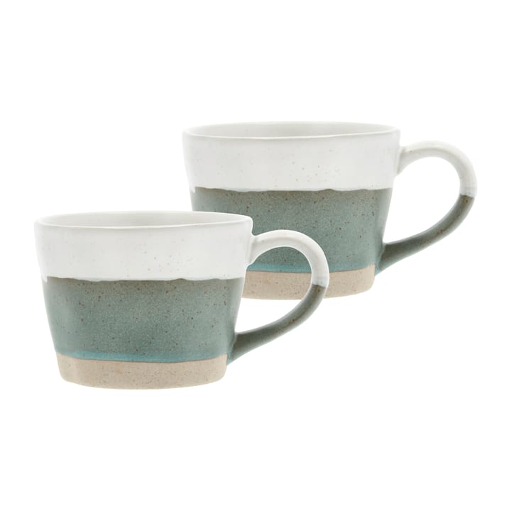 Evig mug with handle 30 cl 2-pack - Green-white - Villa Collection