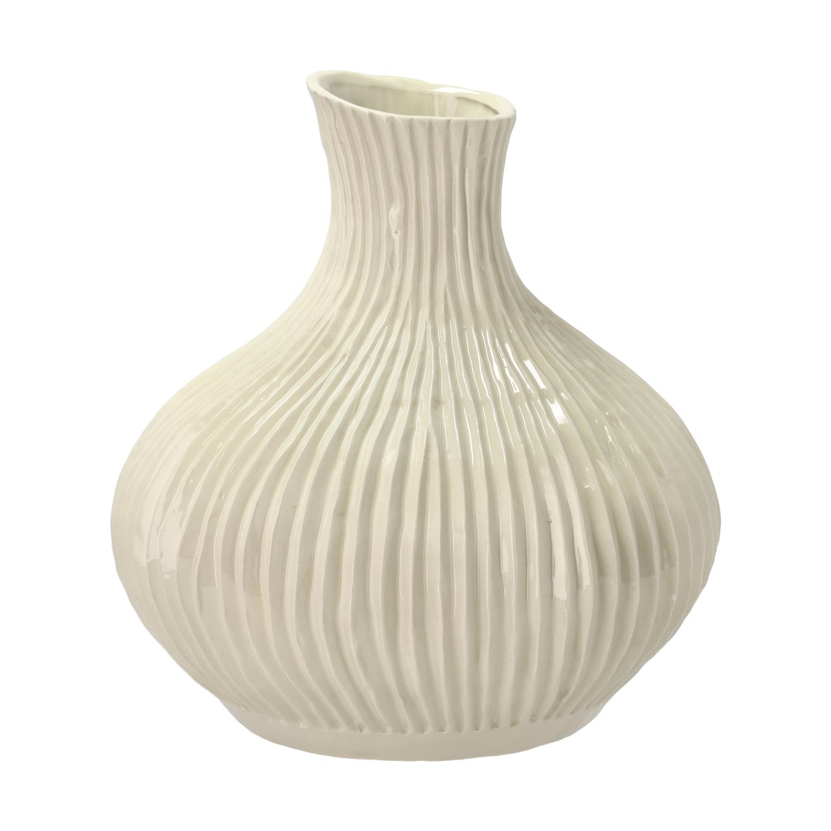 Villa Collection Oak vase 28xo27 cm Cream white | Scandinavian Design | Vases | White