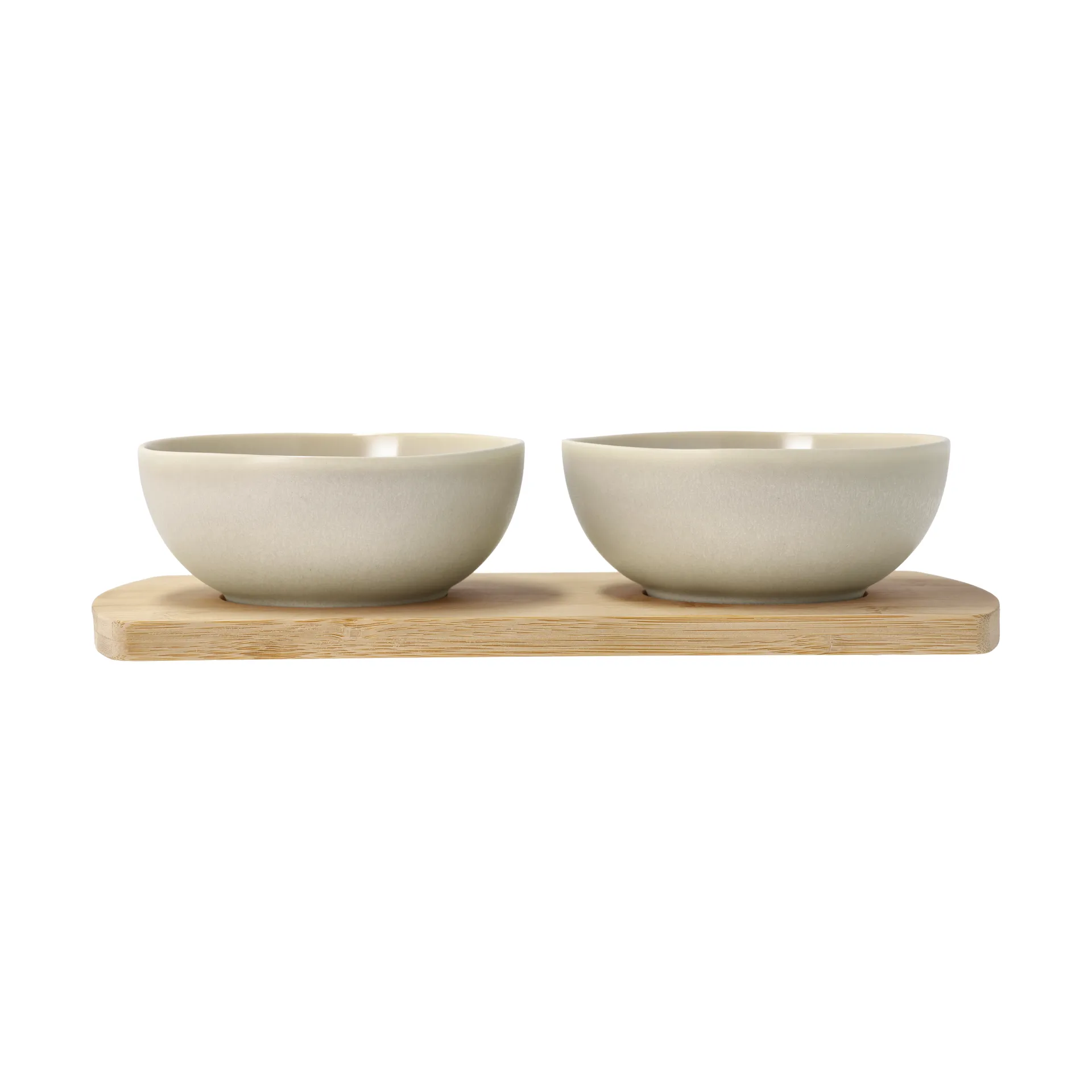 Shoku bamboo tray with 2 bowls, Beige Villa Collection