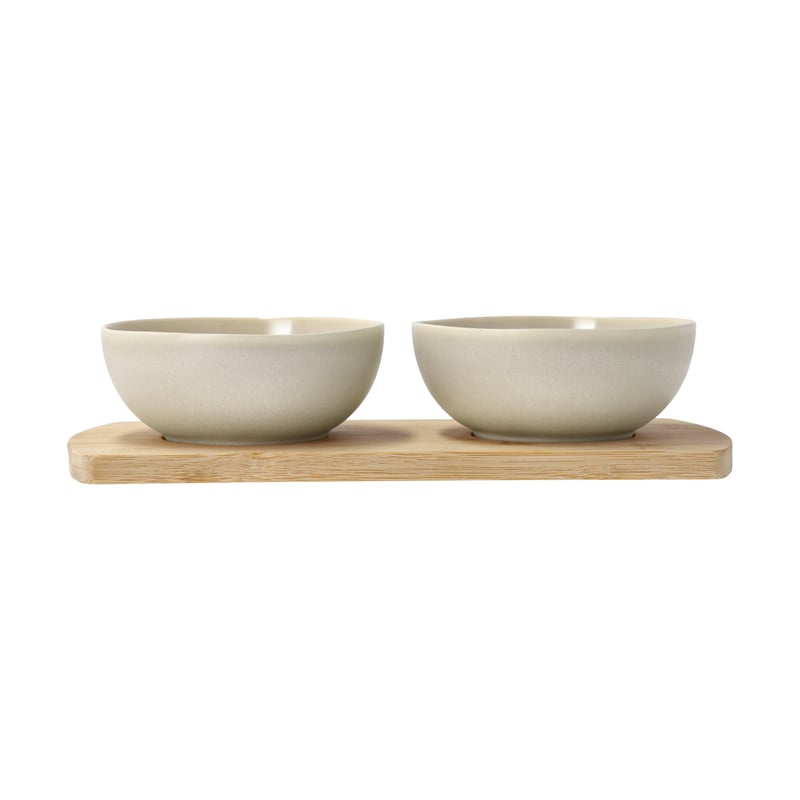 Villa Collection Shoku bamboo tray with 2 bowls Beige