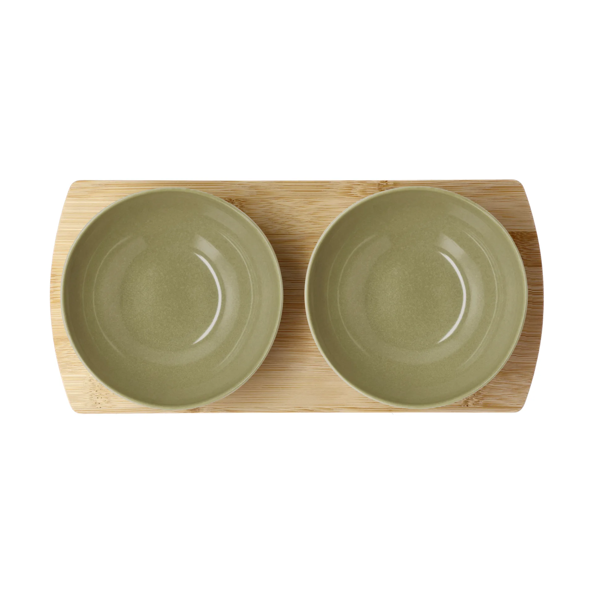 Shoku bamboo tray with 2 bowls, Pure Green Villa Collection