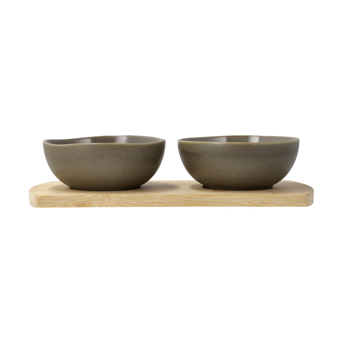 Villa Collection Shoku bamboo tray with 2 bowls Warm Brown