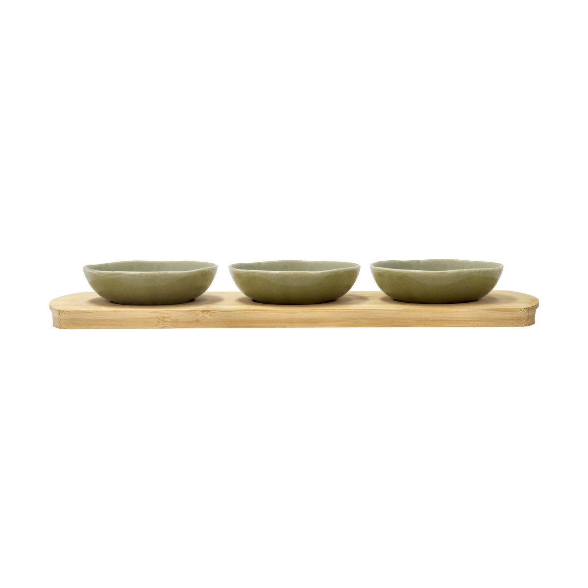 Villa Collection Shoku bamboo tray with 3 bowls Pure Green