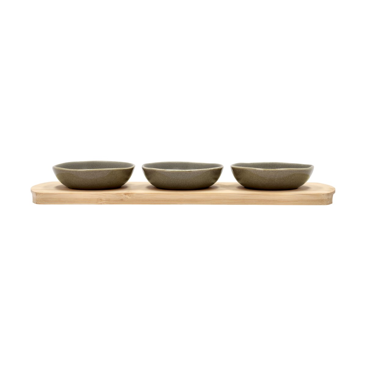 Villa Collection Shoku bamboo tray with 3 bowls Warm Brown