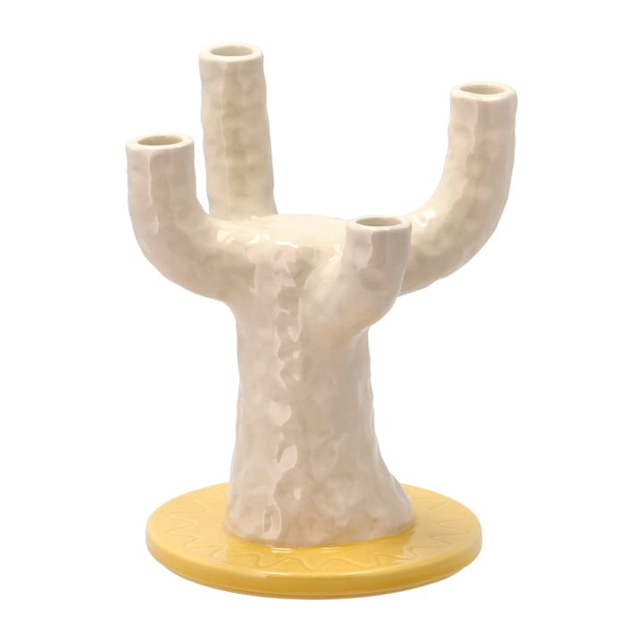 Styles candle sticks 19.5x25 cm - Yellow-white - Villa Collection