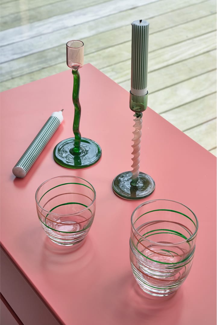 Styles candlestick 16,3 cm - Green-pink - Villa Collection