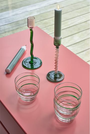 Styles candlestick 19,6 cm - Green-pink - Villa Collection