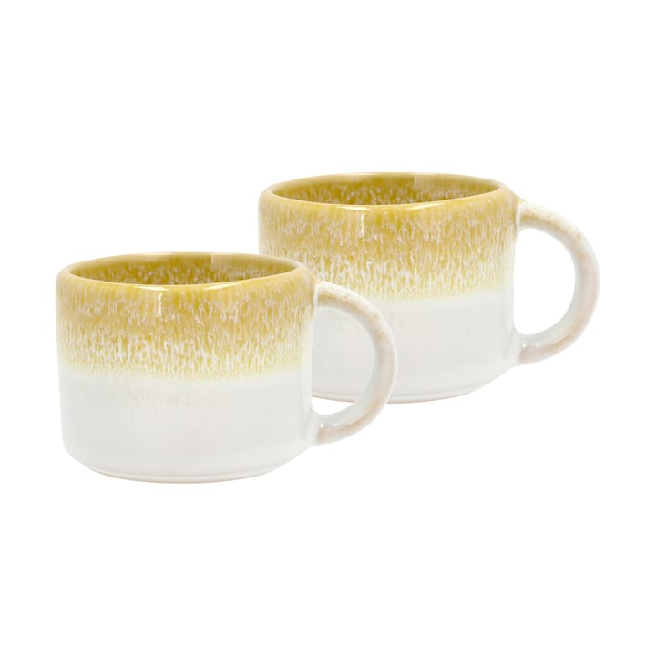 Styles espresso cup 8 cl 2-pack - Yellow-cream white - Villa Collection