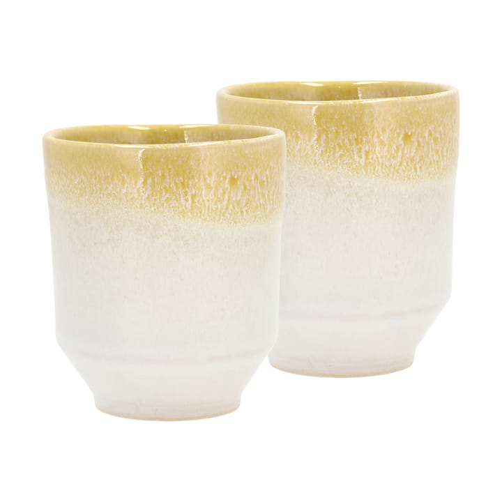Styles mug 18 cl 2-pack - Yellow-cream white - Villa Collection
