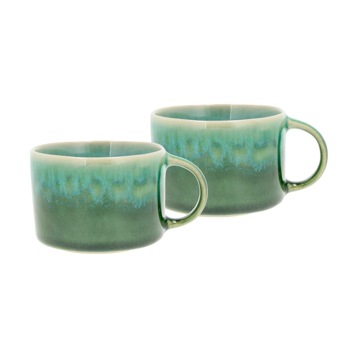 Styles mug with handle 16 cl 2-pack - Black-blue - Villa Collection