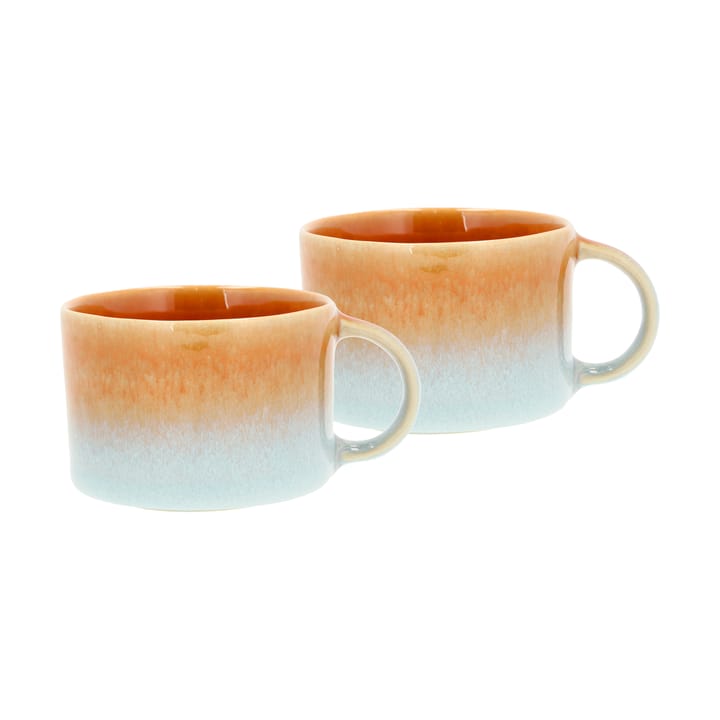 Styles mug with handle 16 cl 2-pack - Blue-amber - Villa Collection
