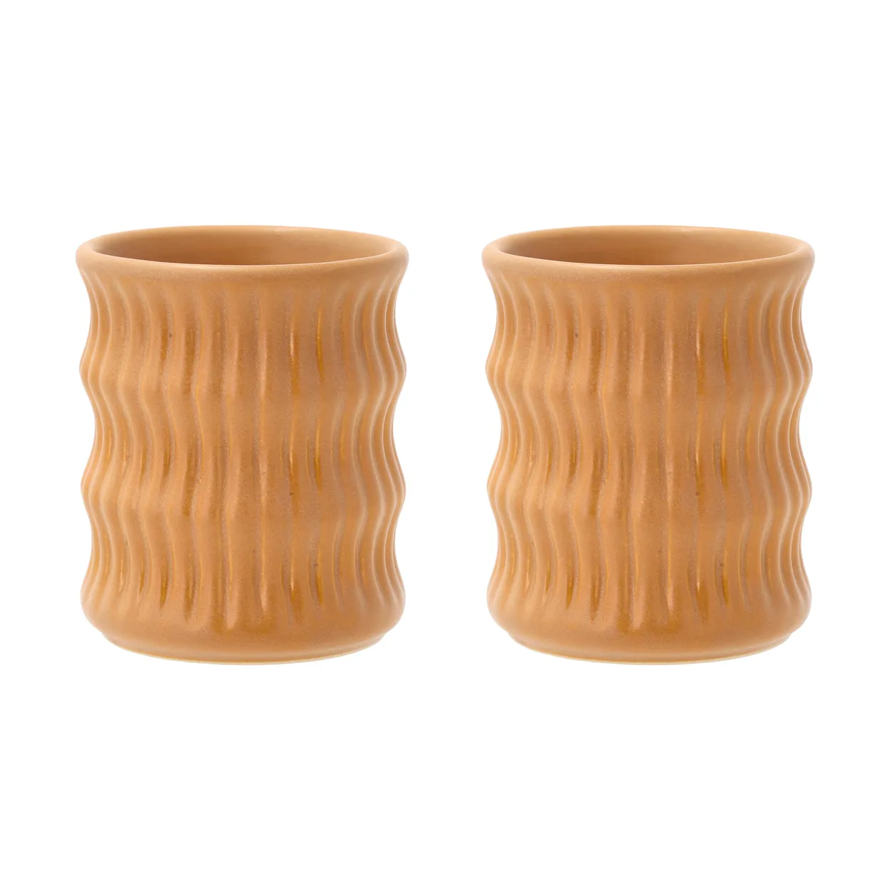 Villa Collection Styles mug with ribbed pattern 30 cl 2-pack Amber