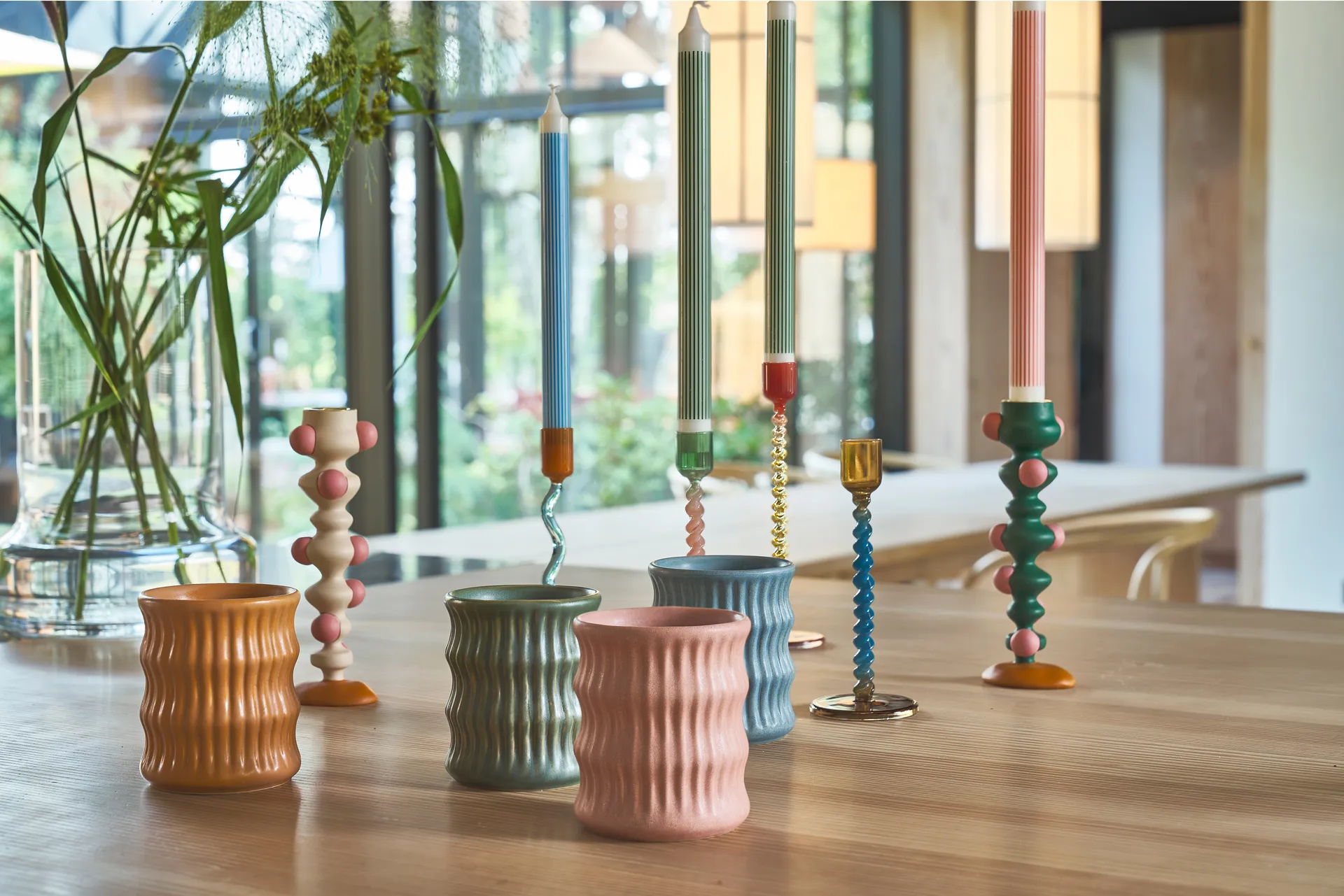 Styles mug with ribbed pattern 30 cl 2-pack, Blue Villa Collection