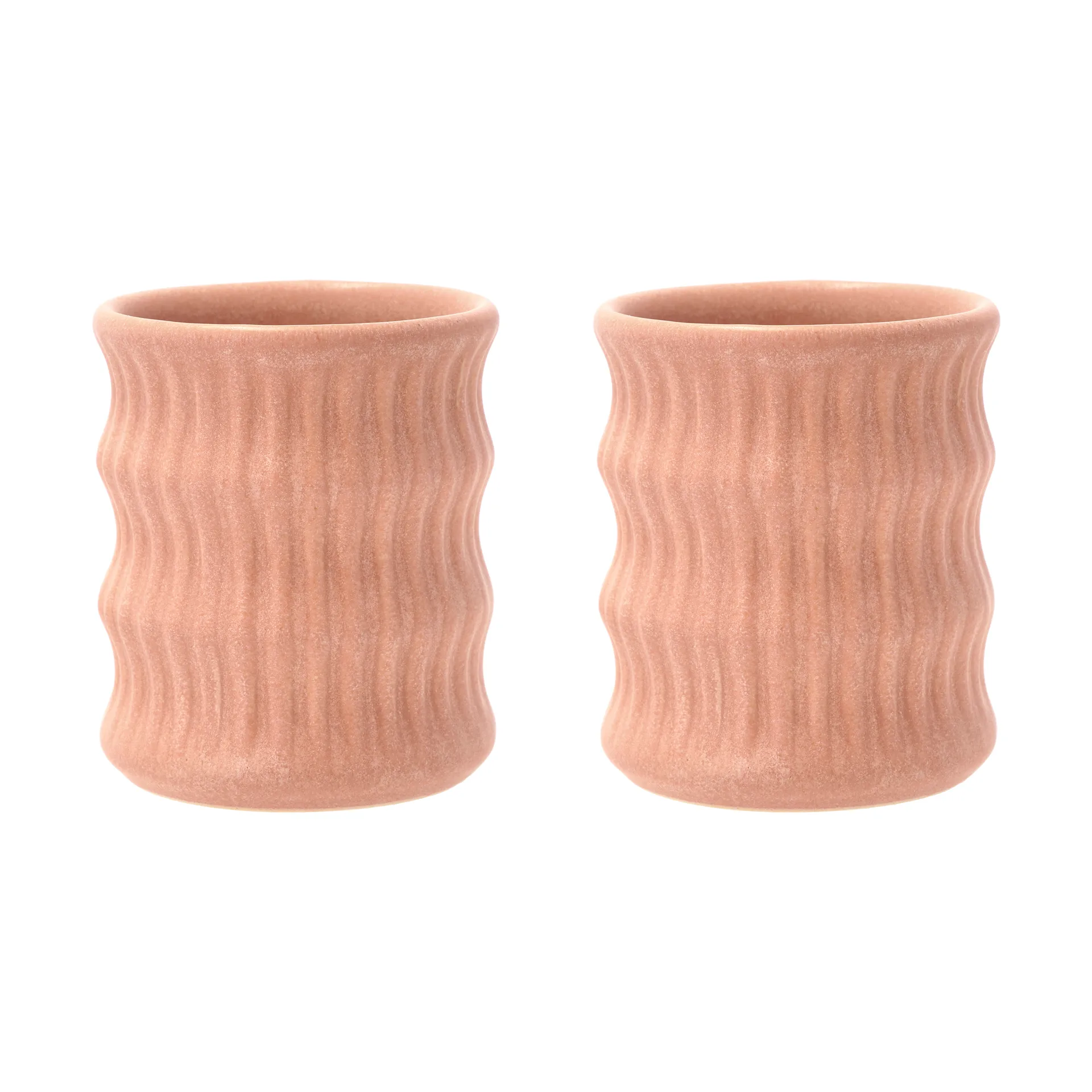 Styles mug with ribbed pattern 30 cl 2-pack, Pink Villa Collection