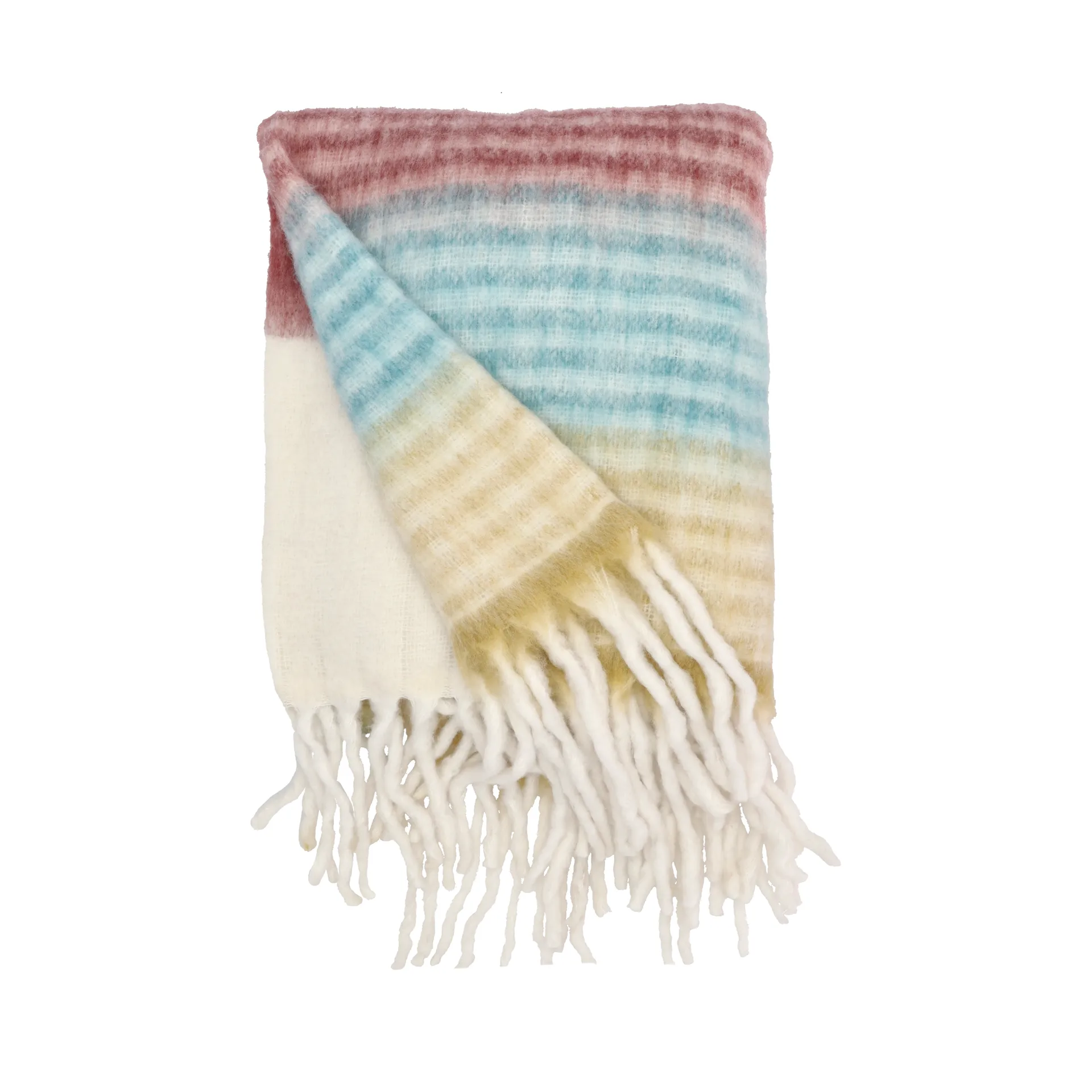 Styles throw 130x170 cm, Honey-blue-bordeaux-sand Villa Collection