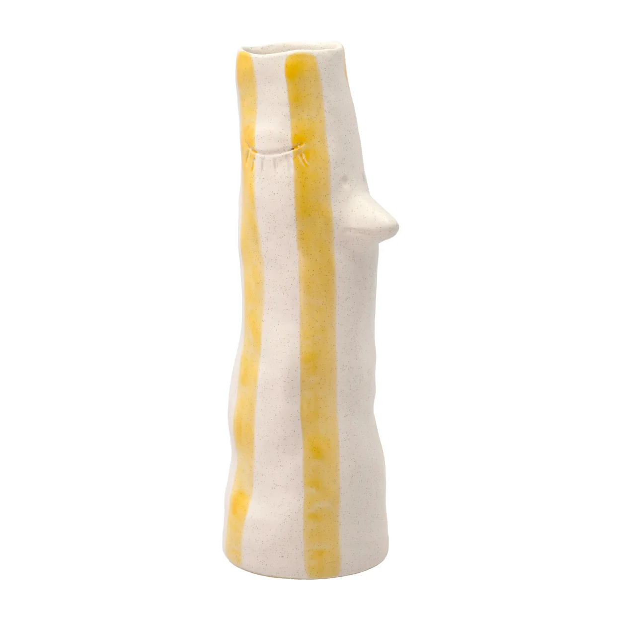 Villa Collection Styles vase with beak and eye lashes 34 cm Yellow