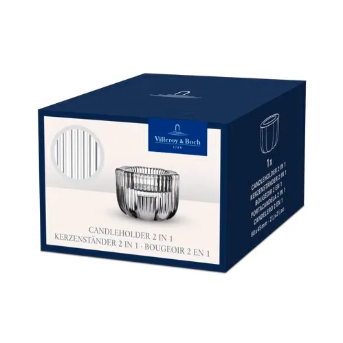 Fleur 2-in-1 candle holder, Transparent, Ø6.3 cm Villeroy & Boch