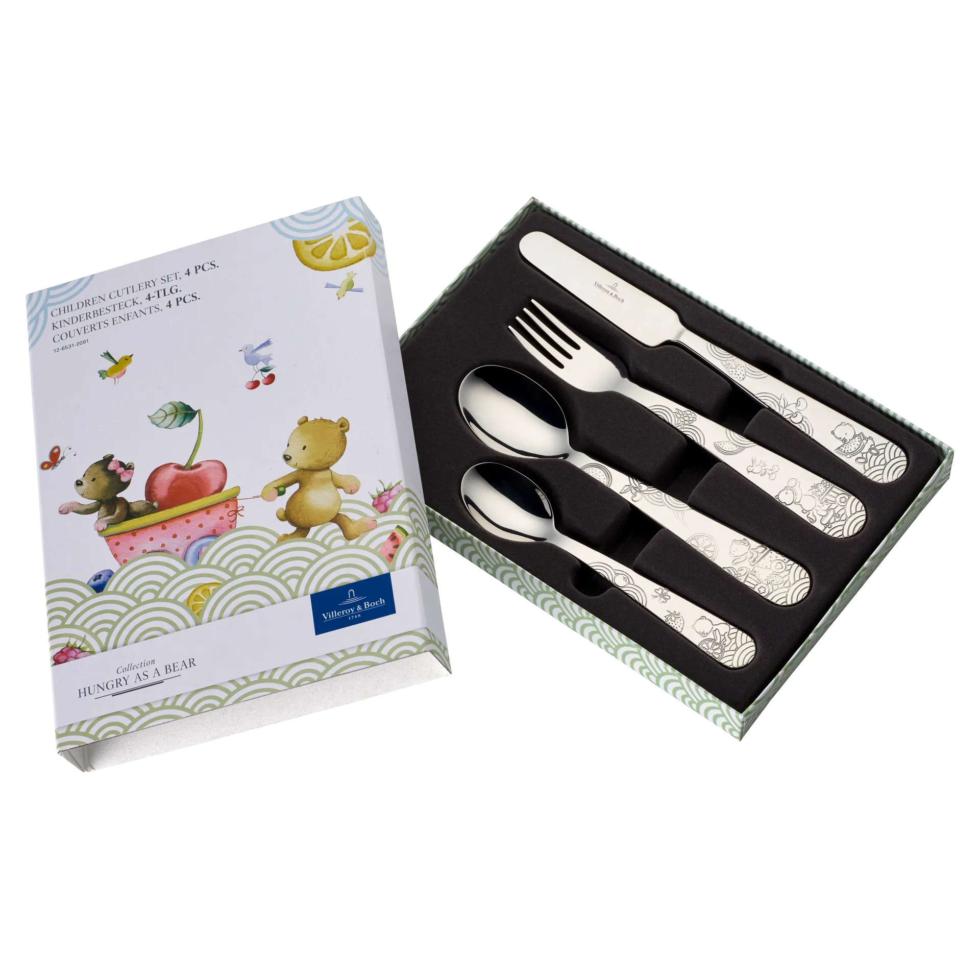 Hungry as a Bear children's cutlery 4 pieces, Stainless steel Villeroy & Boch