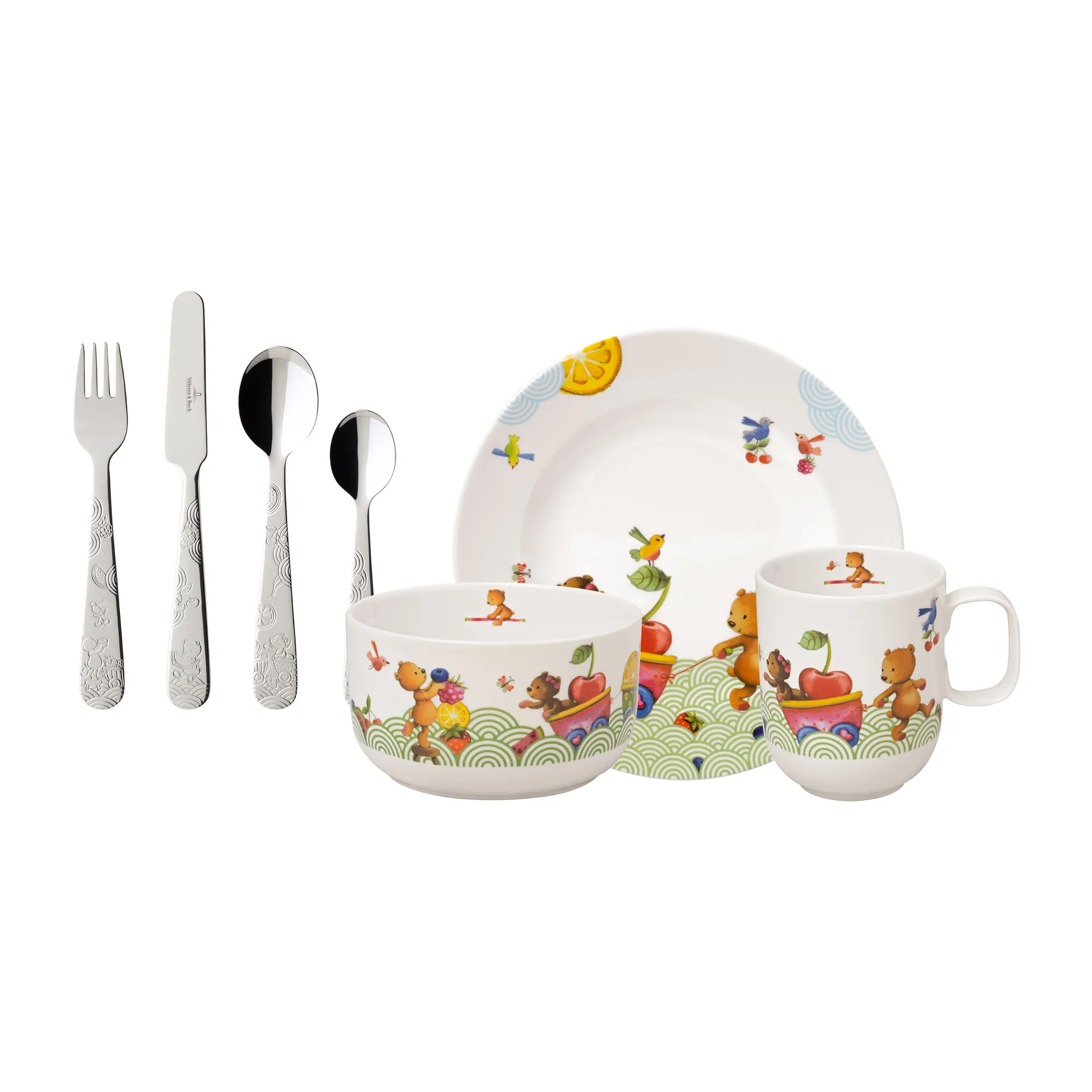 Hungry as a Bear children's dinnerware and cutlery, 7 pieces Villeroy & Boch