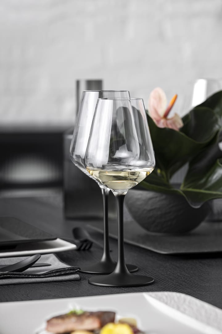 Manufacture Rock white wine glass 38 cl 4-pack - Clear-black - Villeroy & Boch