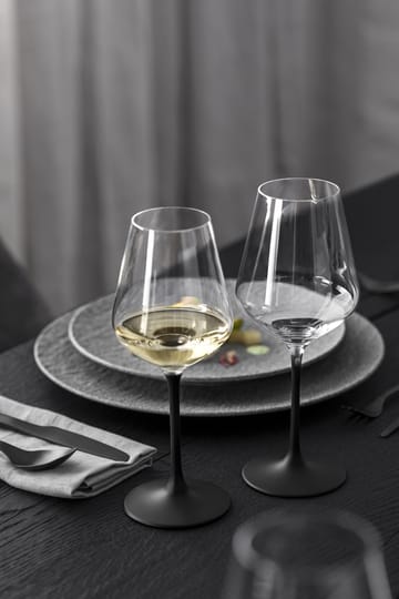 Manufacture Rock white wine glass 38 cl 4-pack - Clear-black - Villeroy & Boch