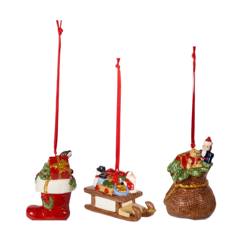 Villeroy & Boch Nostalgic Christmas tree ornaments gifts 3-pack Red-brown