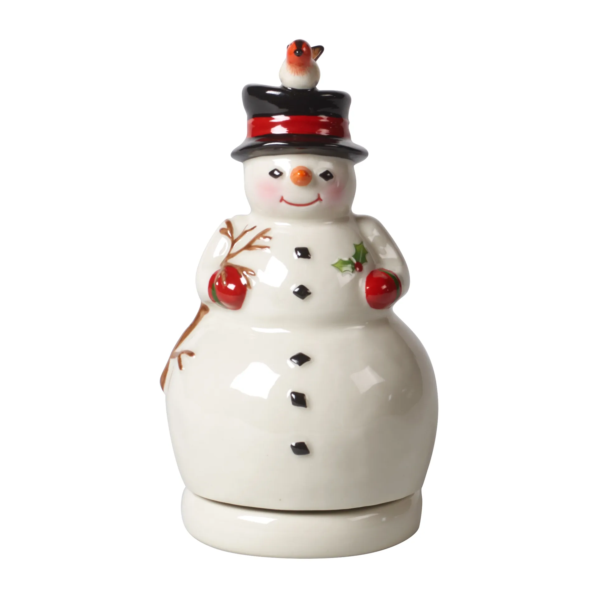 Nostalgic Melody Snowman music box, White Villeroy & Boch