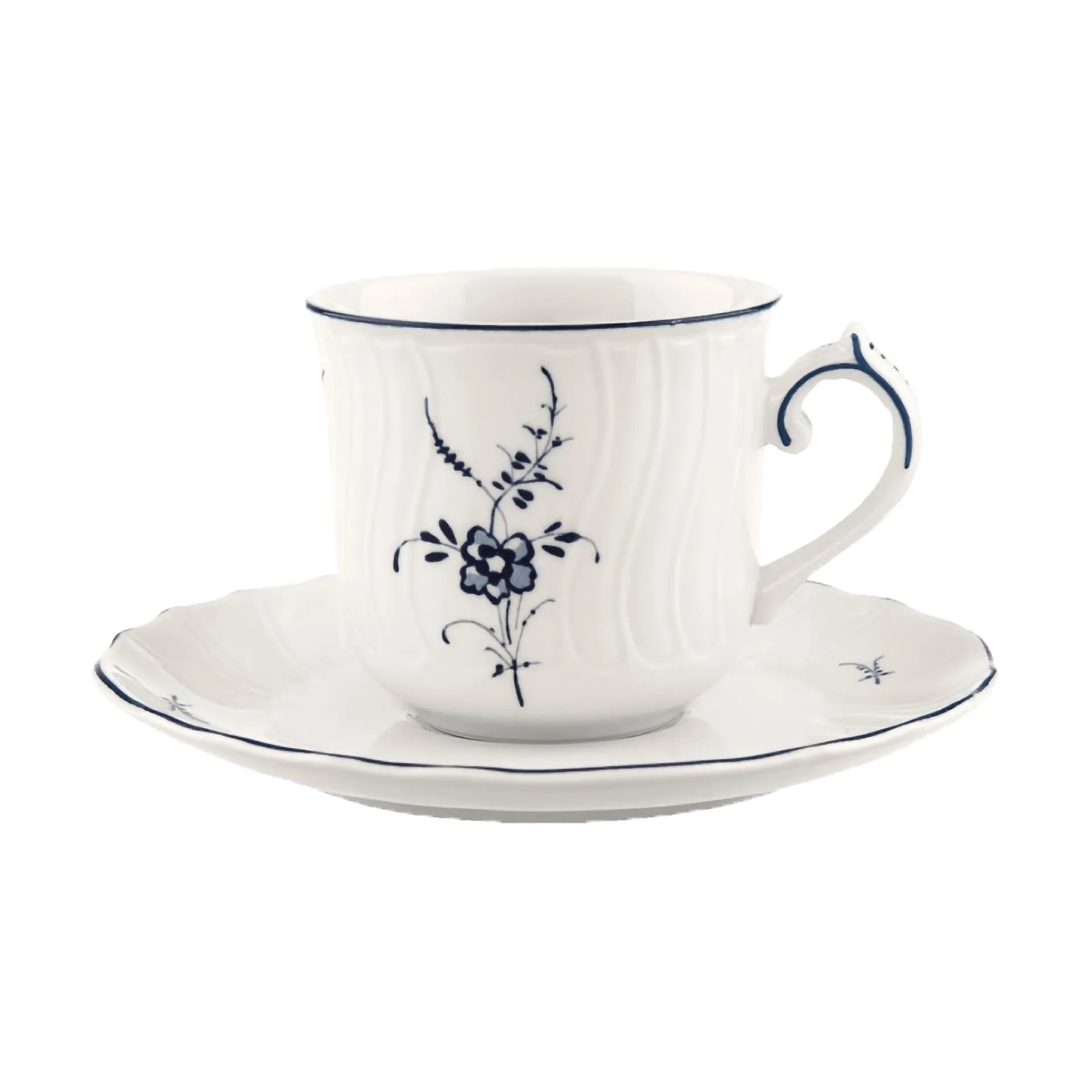 Old Luxembourg cup and saucer 12 cl, White Villeroy & Boch