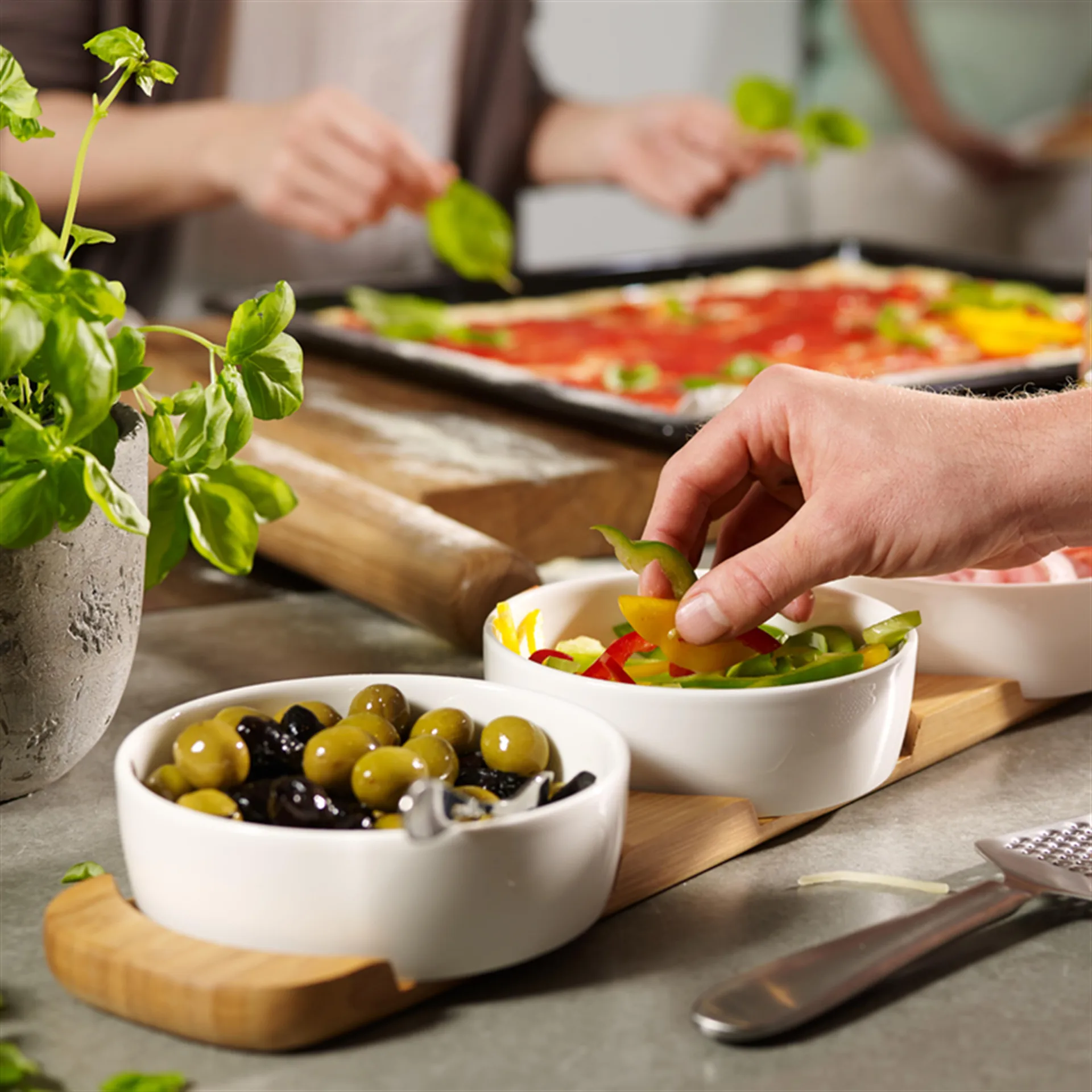 Pizza Passion serving bowl 4 pieces, bamboo Villeroy & Boch