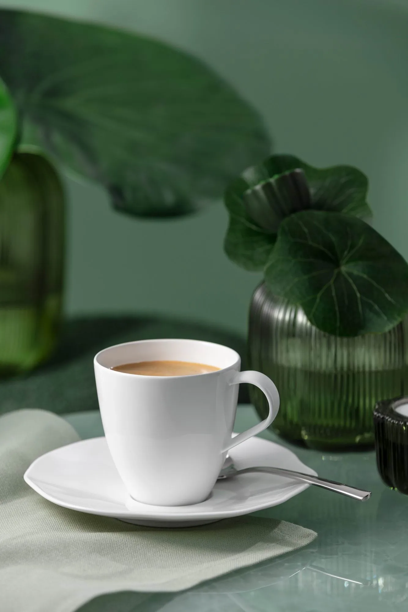Pura cup with saucer, White, 2 pieces Villeroy & Boch