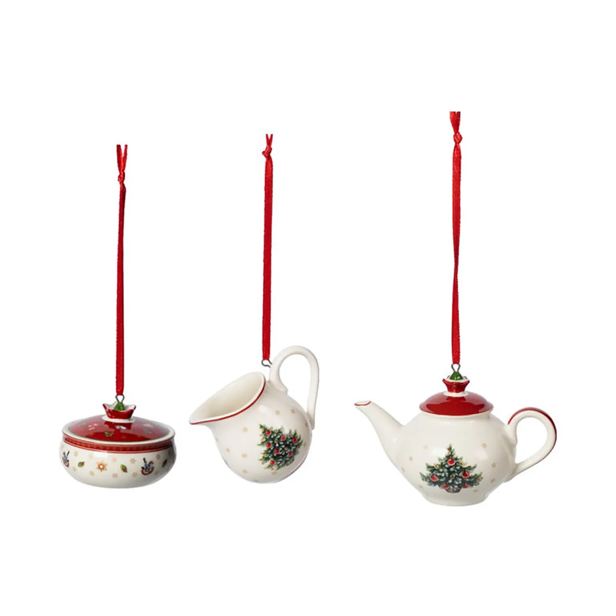 Villeroy & Boch Toy's Delight Christmas tree bauble coffee service 3 pieces White-red