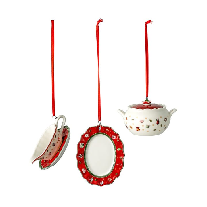 Toy's Delight Christmas tree bauble servering 3 pieces - White-red - Villeroy & Boch