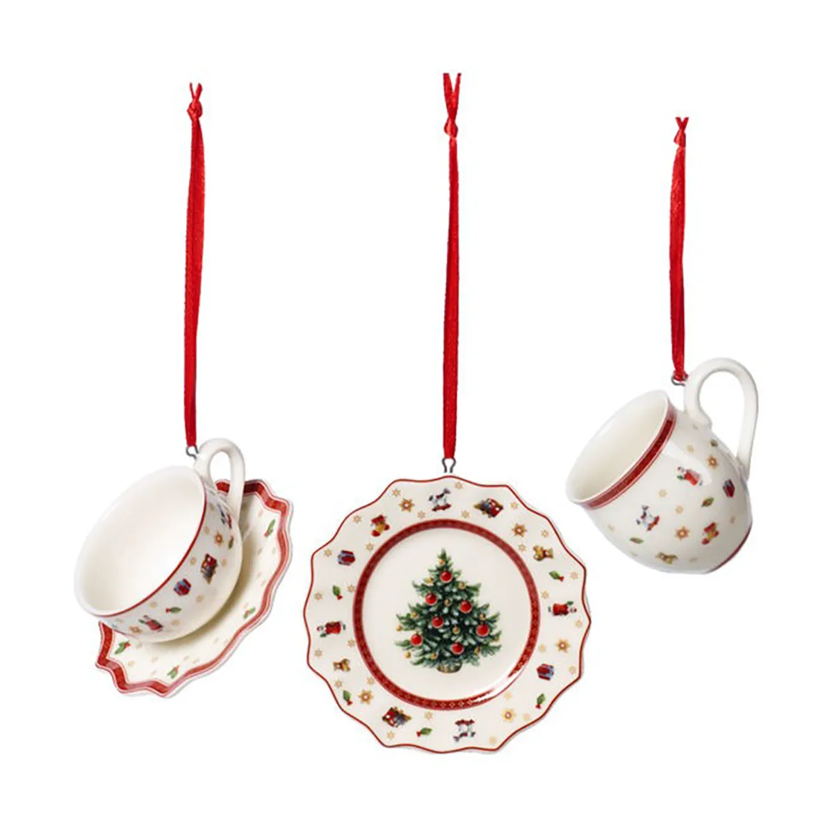 Toy's Delight Christmas tree bauble service set 3 pieces, White Villeroy & Boch