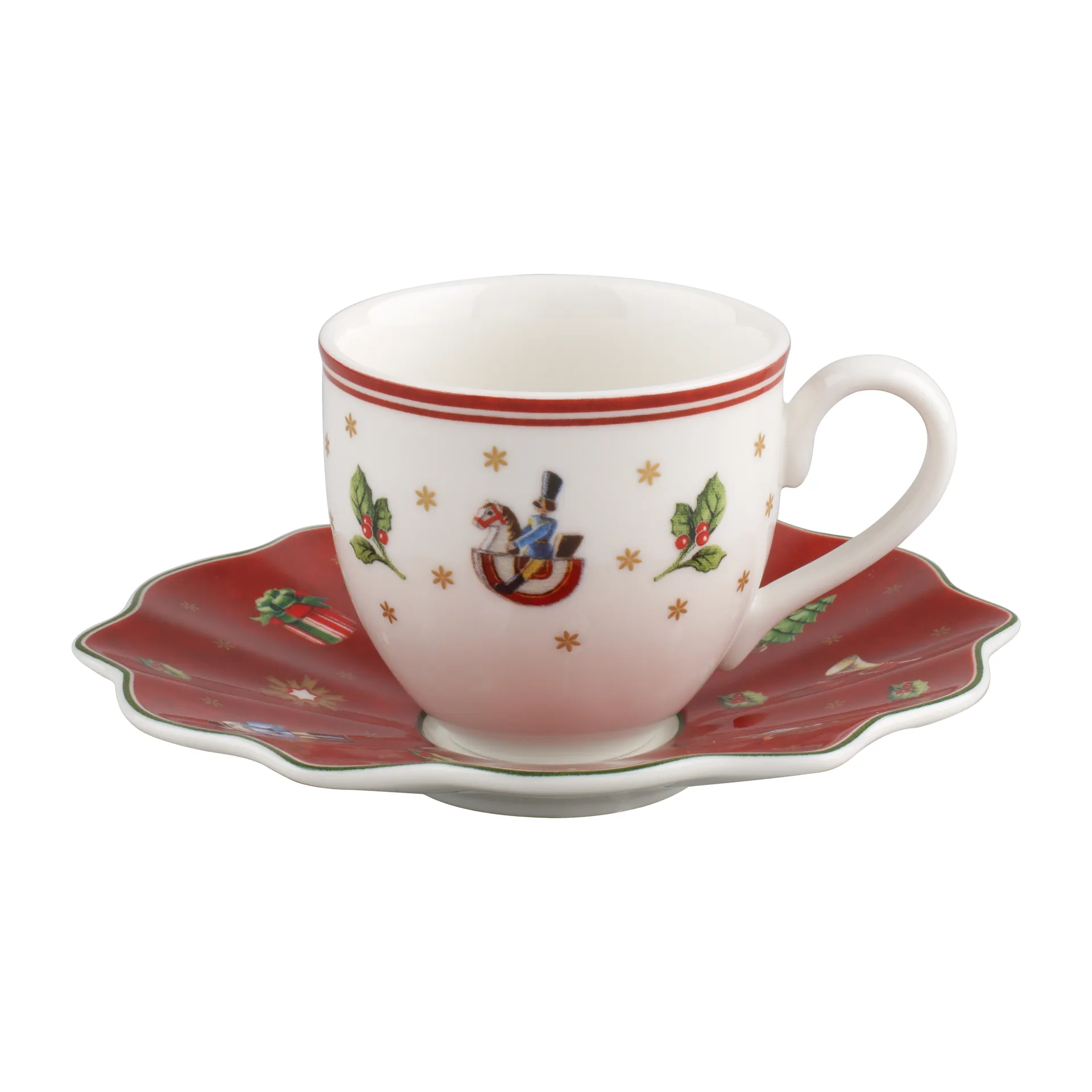 Toy's Delight espresso cup with saucer, White-red Villeroy & Boch