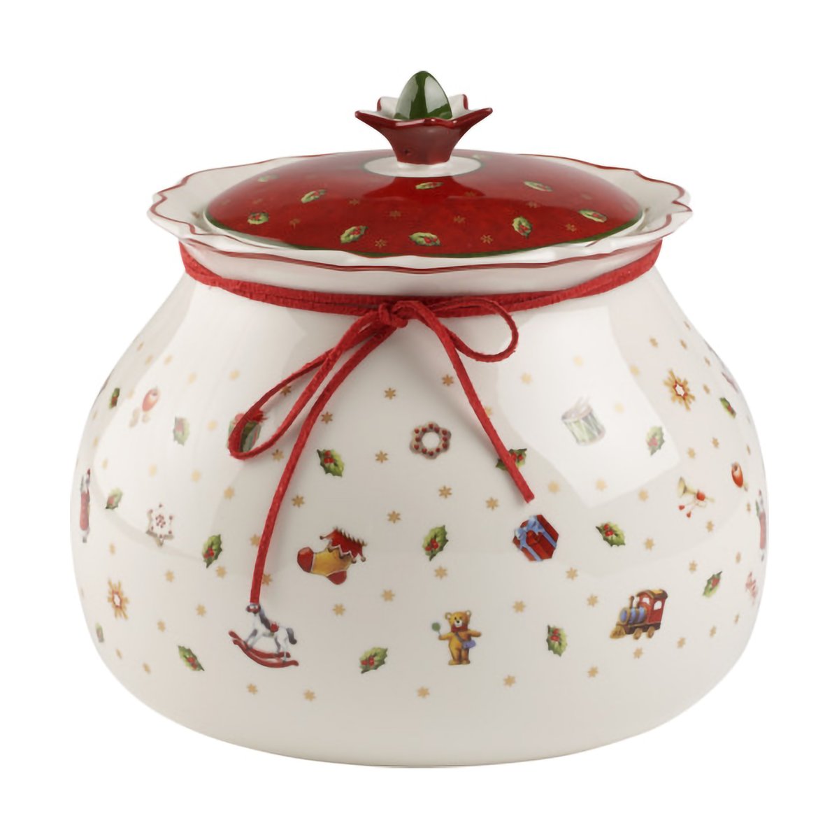 Villeroy & Boch Toy"s Delight jar with lid L 3.2 L White-red