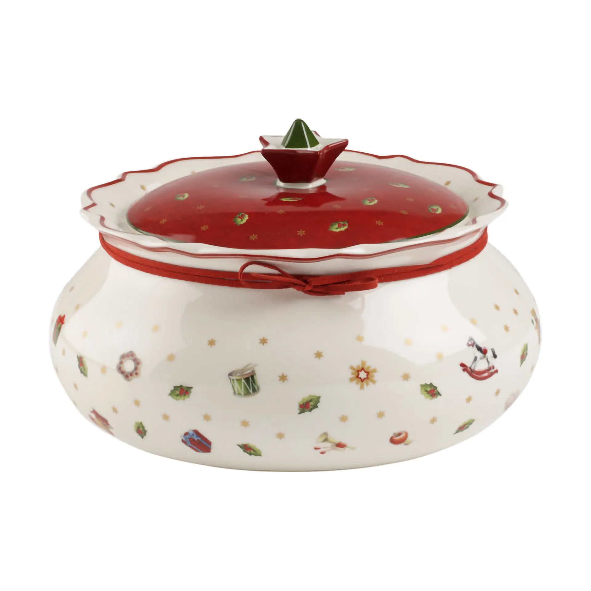 Toy's Delight jar with lid M 1.9 L, White-red Villeroy & Boch