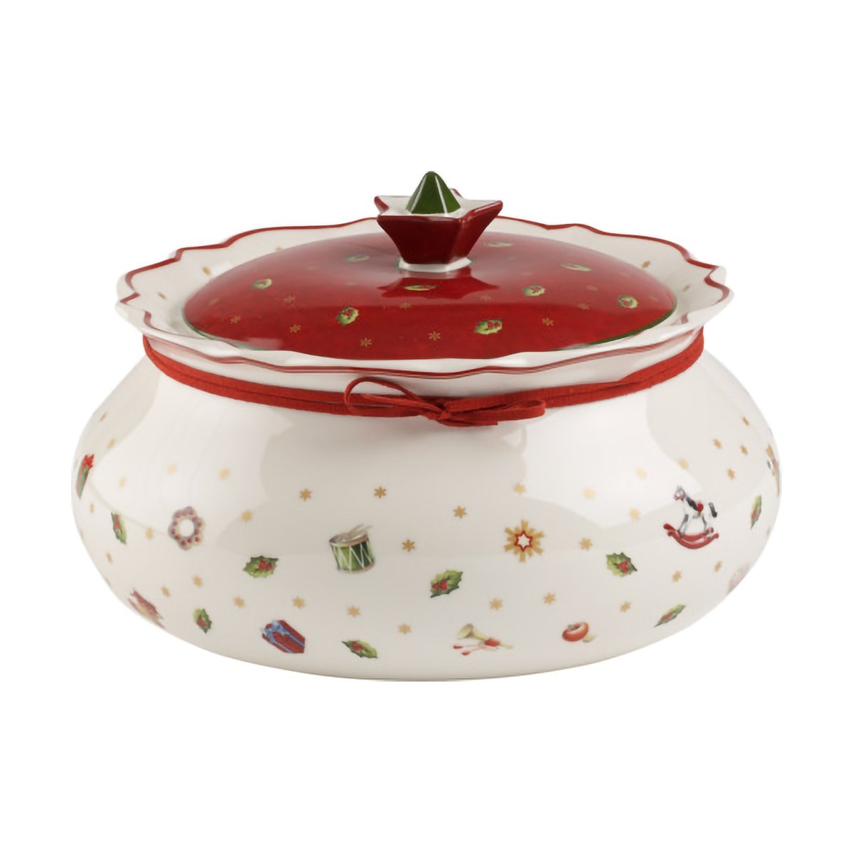 Villeroy & Boch Toy"s Delight jar with lid M 1.9 L White-red