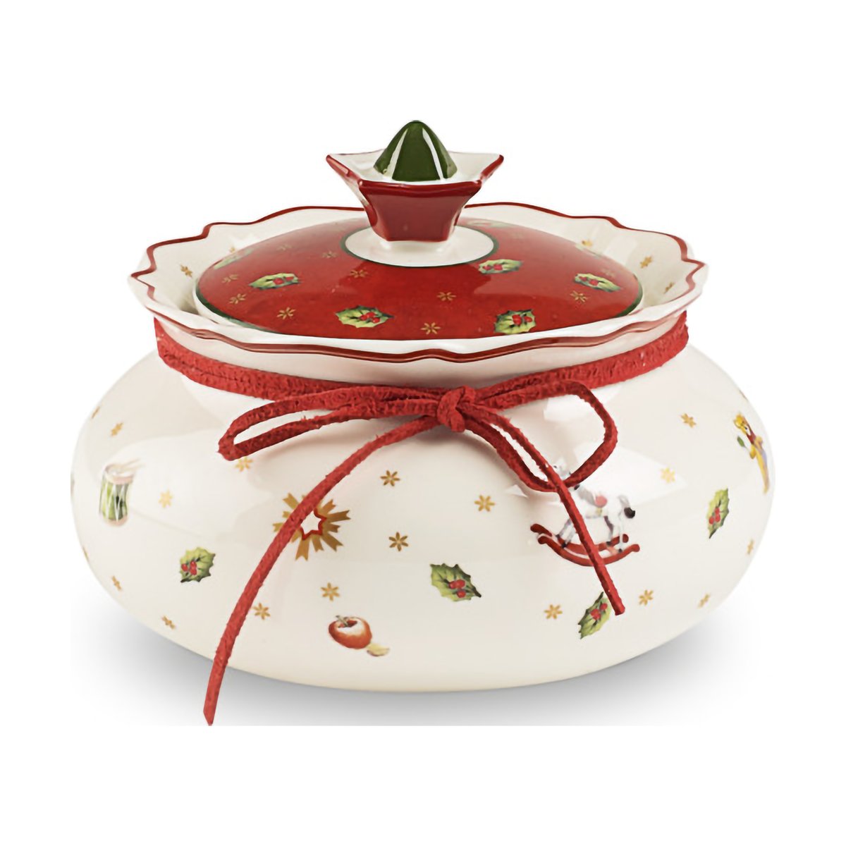 Villeroy & Boch Toy's Delight jar with lid S 0.45 L White-red