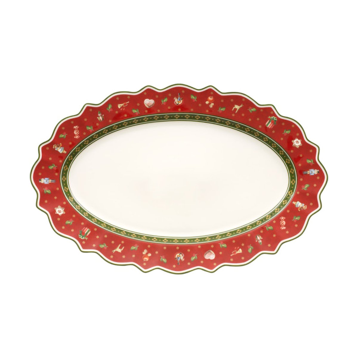 Villeroy & Boch Toy's Delight serving platter oval 31x50 cm White-red