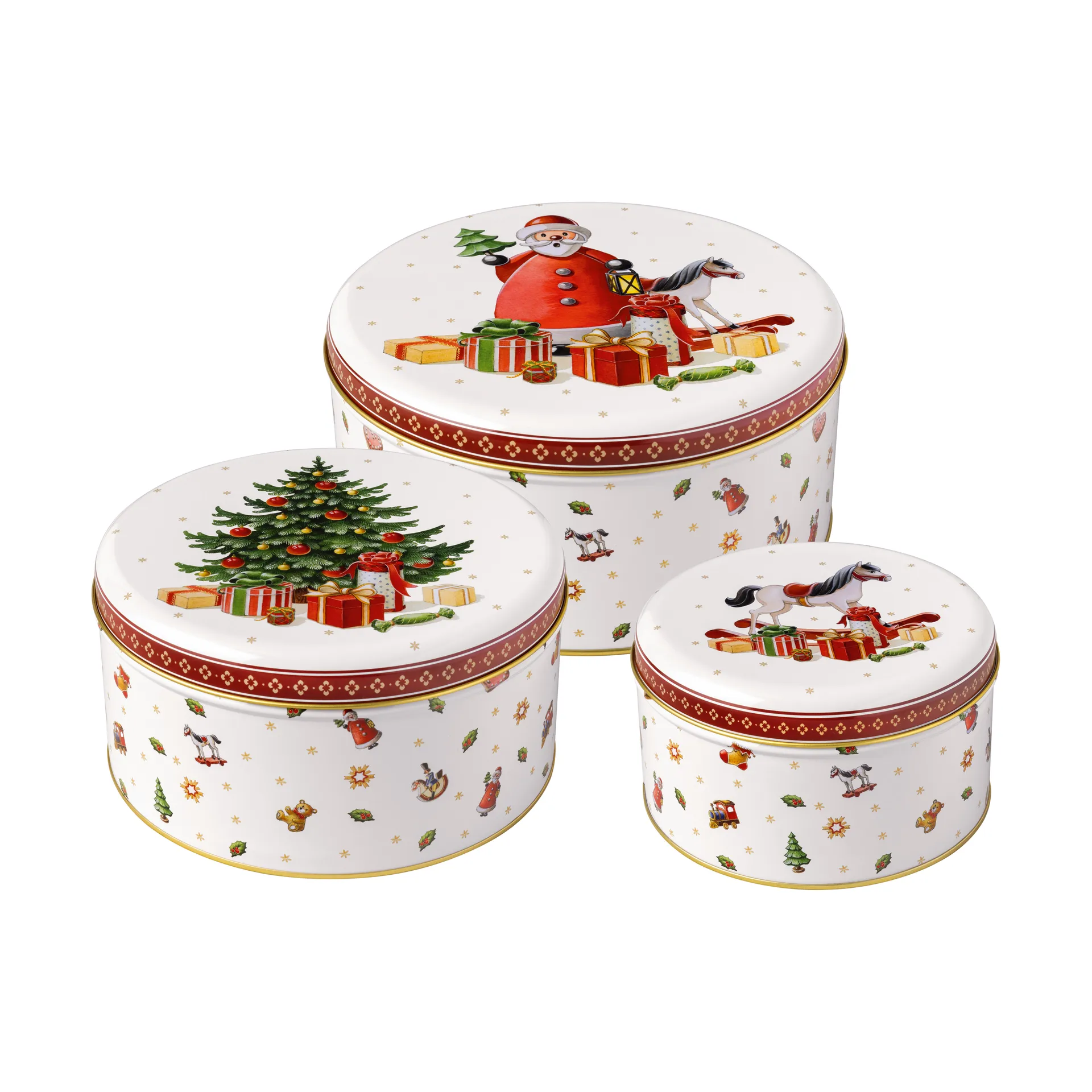 Winter Collage Accessories cookie tin 3-pack, White Villeroy & Boch