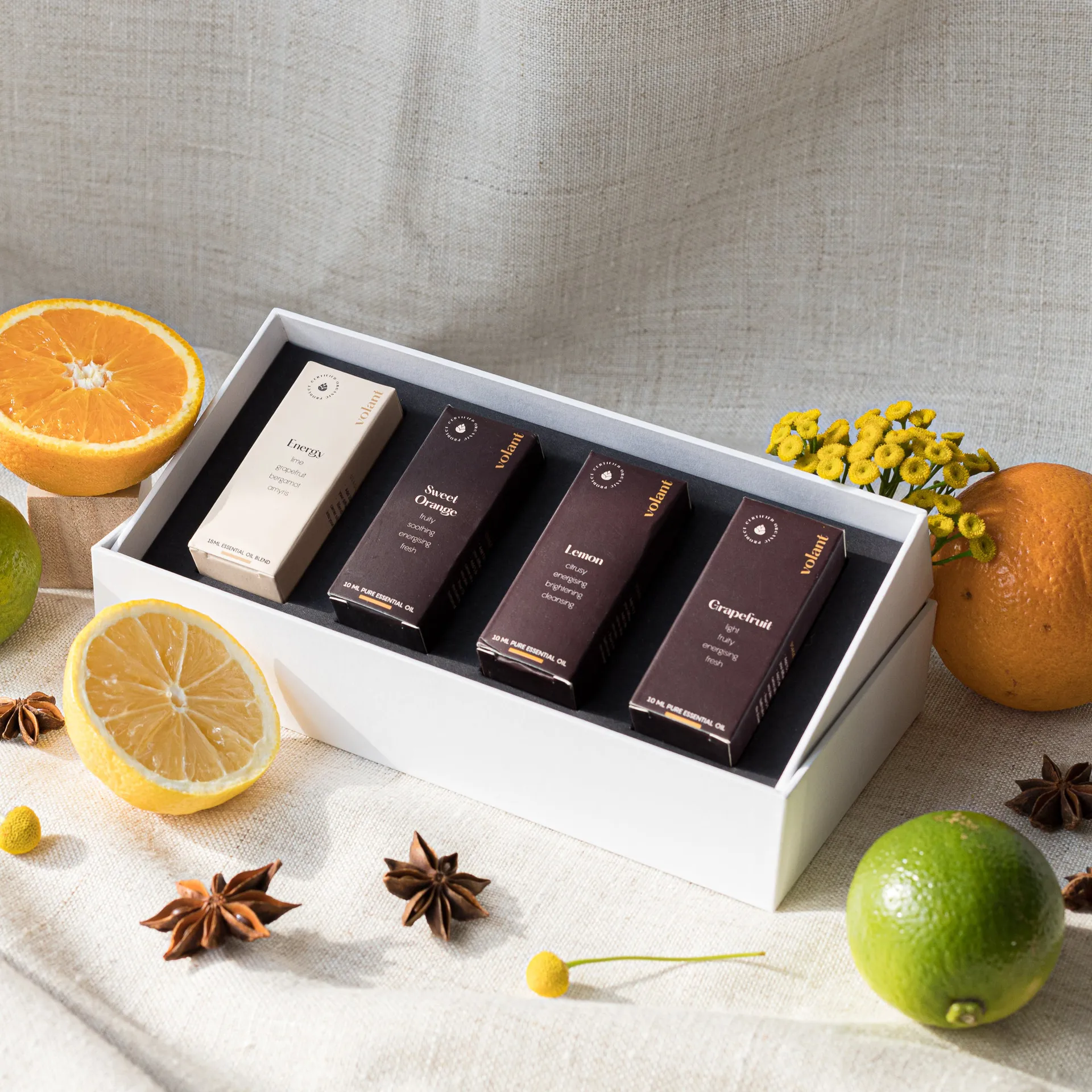 Citrus Boostset essential oils 4-pack, 3x10 ml-1x15 ml Volant