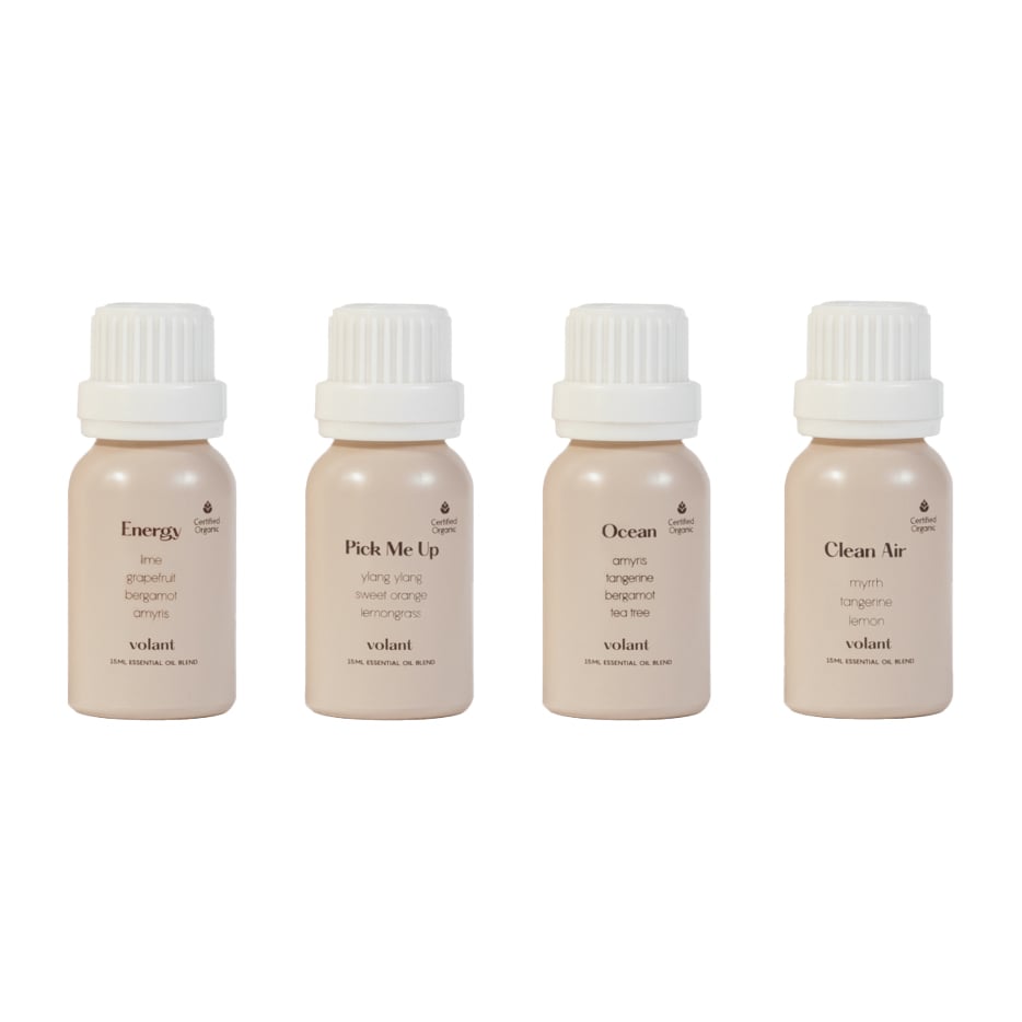 Volant The energising set essential oils 4 scents | Scandinavian Design | Scented candles & diffusers | Beige